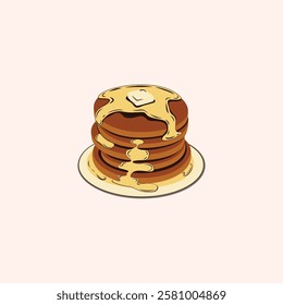 Butter Pancake Illustration for design needs, Landing Pages, Animation, Apps, Presentations, Content Creator and other Promotions