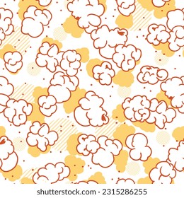 Butter Popcorn Snack Party Vector Art Graphic Seamless Pattern can be use for background and apparel design