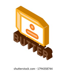butter product icon vector. isometric butter product sign. color isolated symbol illustration