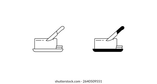 butter set icon with white background vector stock illustration