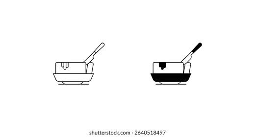 butter set icon with white background vector stock illustration