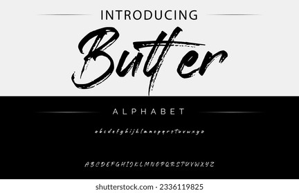 Butter signature Font Calligraphy Logotype Script Brush Font Type Font lettering handwritten