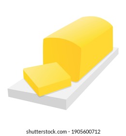 Butter Stick Food Emoji Vector Design  Cooking Ingredient Art Illustration  Yellow Dairy Milk Product Clipart 