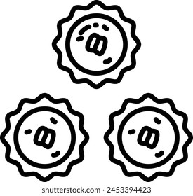 Butter tart outline icon vector illustration