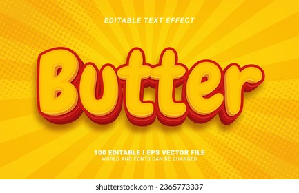 estilo gráfico de efecto de texto de mantequilla