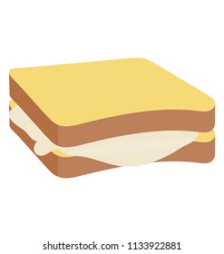 
Butter tortilla inside two bread slices showing icon for butter sandwich
