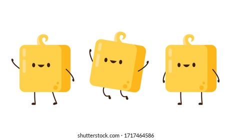 Butter vector. Butter character design. Butter on white background.