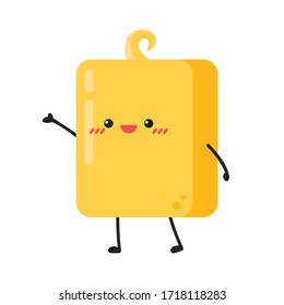Vector de mantequilla. Diseño de caracteres de mantequilla. Mantequilla sobre fondo blanco.