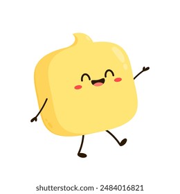 Butter vector. Butter character design. Butter on white background.