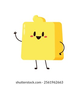 Butter vector. Butter character design. Butter on white background.