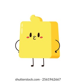 Butter vector. Butter character design. Butter on white background.