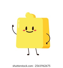 Butter vector. Butter character design. Butter on white background.