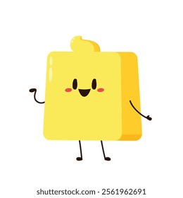 Butter vector. Butter character design. Butter on white background.