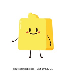 Butter vector. Butter character design. Butter on white background.