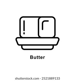  Butter vector  Outline icon style illustration. Symbol on White background EPS 10 File