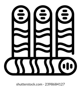 Butter wafer rolls icon outline vector. Gourmet sticks biscuit. Sugary tubes snack