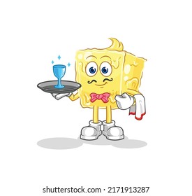 the butter waiter cartoon. cartoon mascot vector