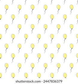 Butter yellow color balloon pattern