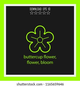 buttercup flower, flower, bloom vector icon