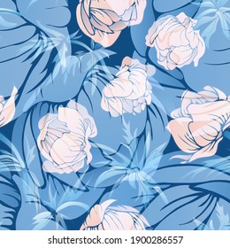 Buttercup flower. Meadow, a flower garden. Seamless vector pattern with flowers. Hand drawing.