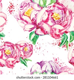 Buttercup flower watercolor. vector pattern