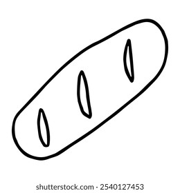 Buttered Bread Slice black and white doodle icon