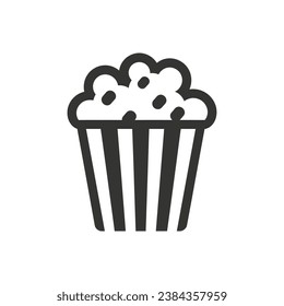 Buttered Popcorn Icon on White Background - Simple Vector Illustration