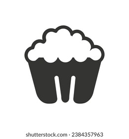 Buttered Popcorn Icon on White Background - Simple Vector Illustration