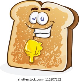 Buttered Toast Cartoon Character