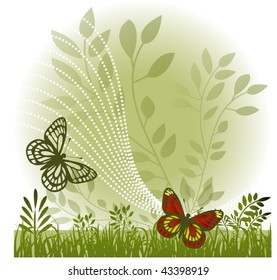 butterfies playing in grass