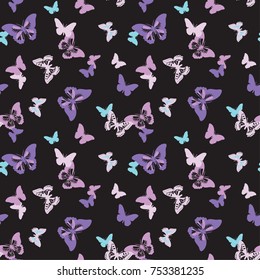 Butterfies seamless pattern. Vector illustration