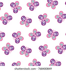 Butterfies seamless pattern. Vector illustration