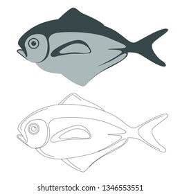 butterfish set,vector illustration 