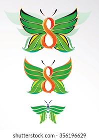 Butterflies with 8 as a body