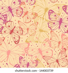 Butterflies, abstract seamless, background