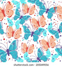 Vector Background Butterflies Flowers Stock Vector (Royalty Free) 143539018