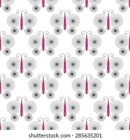 Butterflies, abstract seamless, background