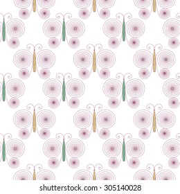 Butterflies, abstract seamless, background
