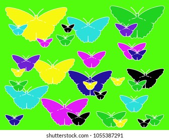 Butterflies background silhouette