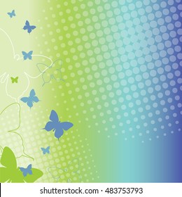 Butterflies - background template with copy space. For presentations, web backgrounds, covers