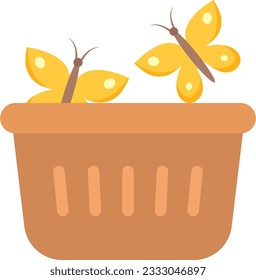 Butterflies in Basket Icon image. Suitable for mobile application.
