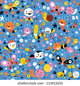 butterflies beetles snails pattern