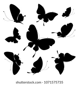 butterflies, black set