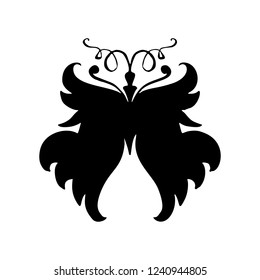 Butterflies black silhouettes set. Flying insects hand drawn collection for laser cutting. Butterflies with wings for decoration. Poster, logo, typography design elements. Isolated vector illustration