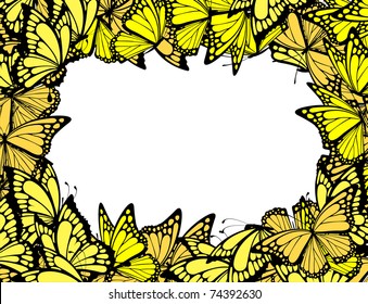 butterflies border, individual objects in vector format