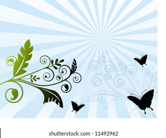 butterflies burst and foliage