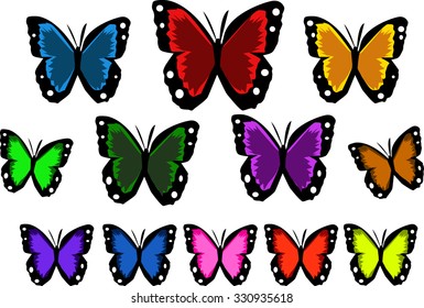 butterflies cartoon vector illustration 