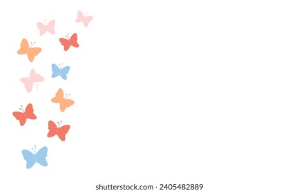 Butterflies cartoons isolated on white background vector.