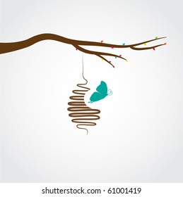 Butterflies Cocoon, Vector Illustration