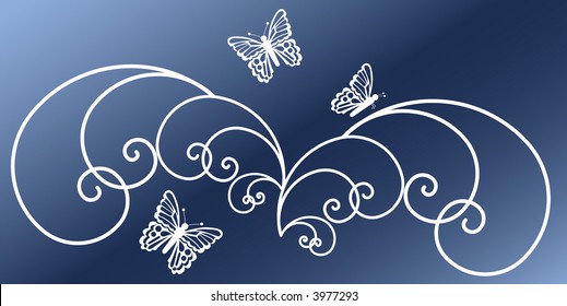butterflies with coil elements vector